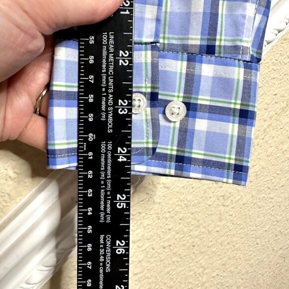 Lauren Ralph Lauren Regular Fit Stretch Button Down Shirt Men's L Blue Plaid - Picture 7 of 7